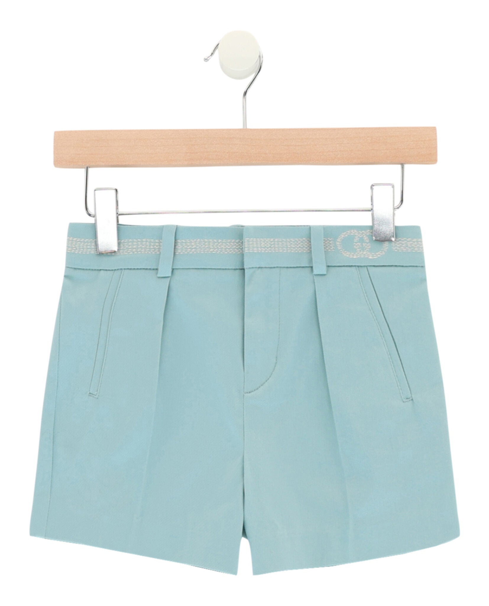 Gucci GG Embroidered Shorts Light Blue Shorts - Tophatter Daily Deals