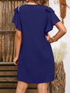 V-Neck Flutter Sleeve Mini Dress Casual Dresses - Tophatter Daily Deals