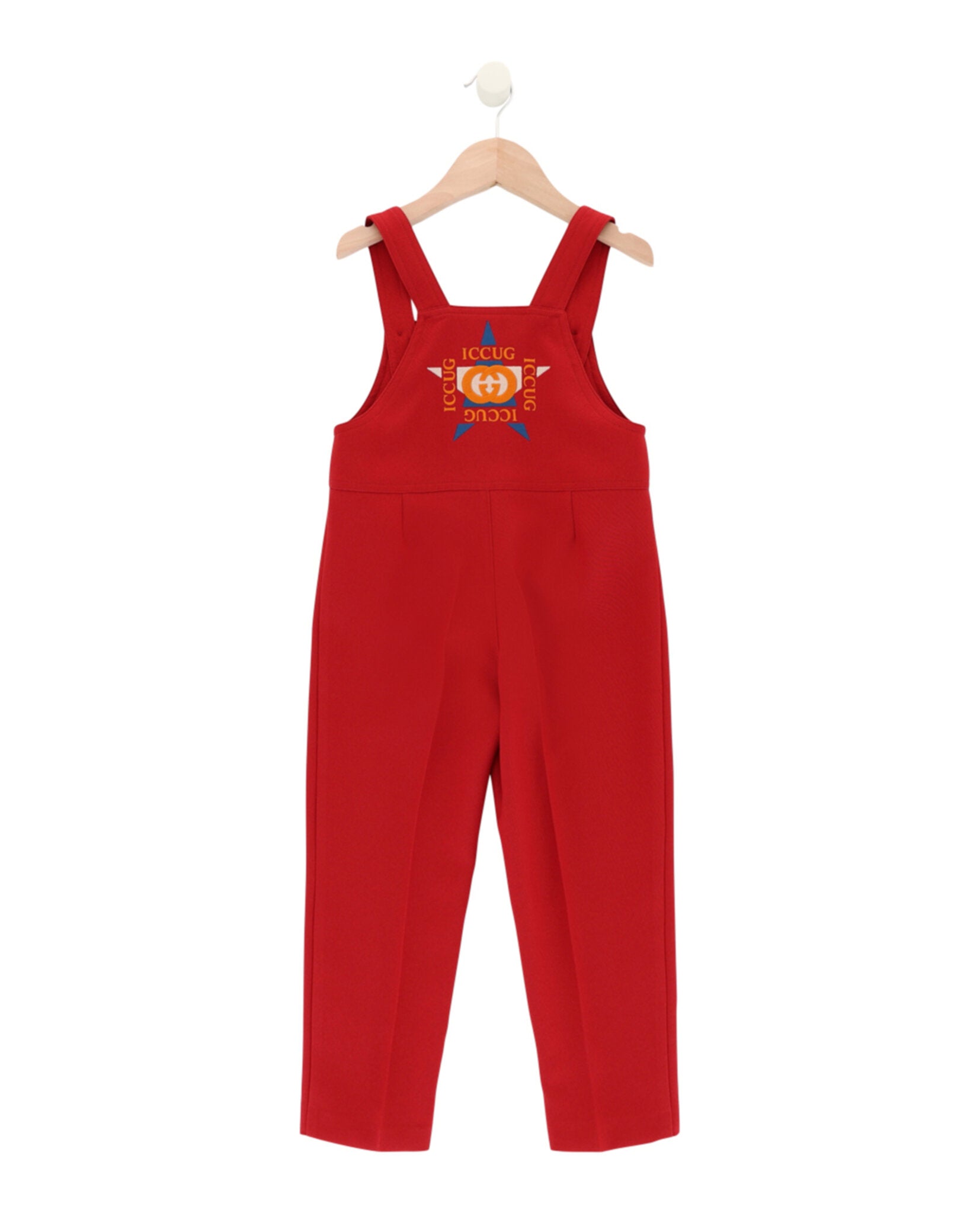 Gucci Embroidered Logo Overalls Red Pants - Tophatter Daily Deals