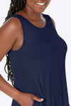 Full Size Round Neck Sleeveless Dress with Pockets Casual Dresses - Tophatter Daily Deals