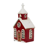 Ceramic Christmas Church Tealight Holder | Candle Holder Christmas Ornament Candle Holder - Tophatter Daily Deals