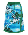 Gucci Hawaiian Printed Knee-Length Skirt Blue Multi Skort/Skirt - Tophatter Daily Deals