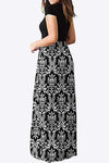 Full Size Printed Round Neck Short Sleeve Dress with Pockets Casual Dresses - Tophatter Daily Deals