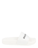 Balenciaga Logo Pool Slides White Footwear - Tophatter Daily Deals
