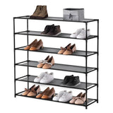 6-Tier Shoe Storage and Organizer Rack Black Home - Tophatter Daily Deals