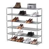 6-Tier Shoe Storage and Organizer Rack Grey Home - Tophatter Daily Deals