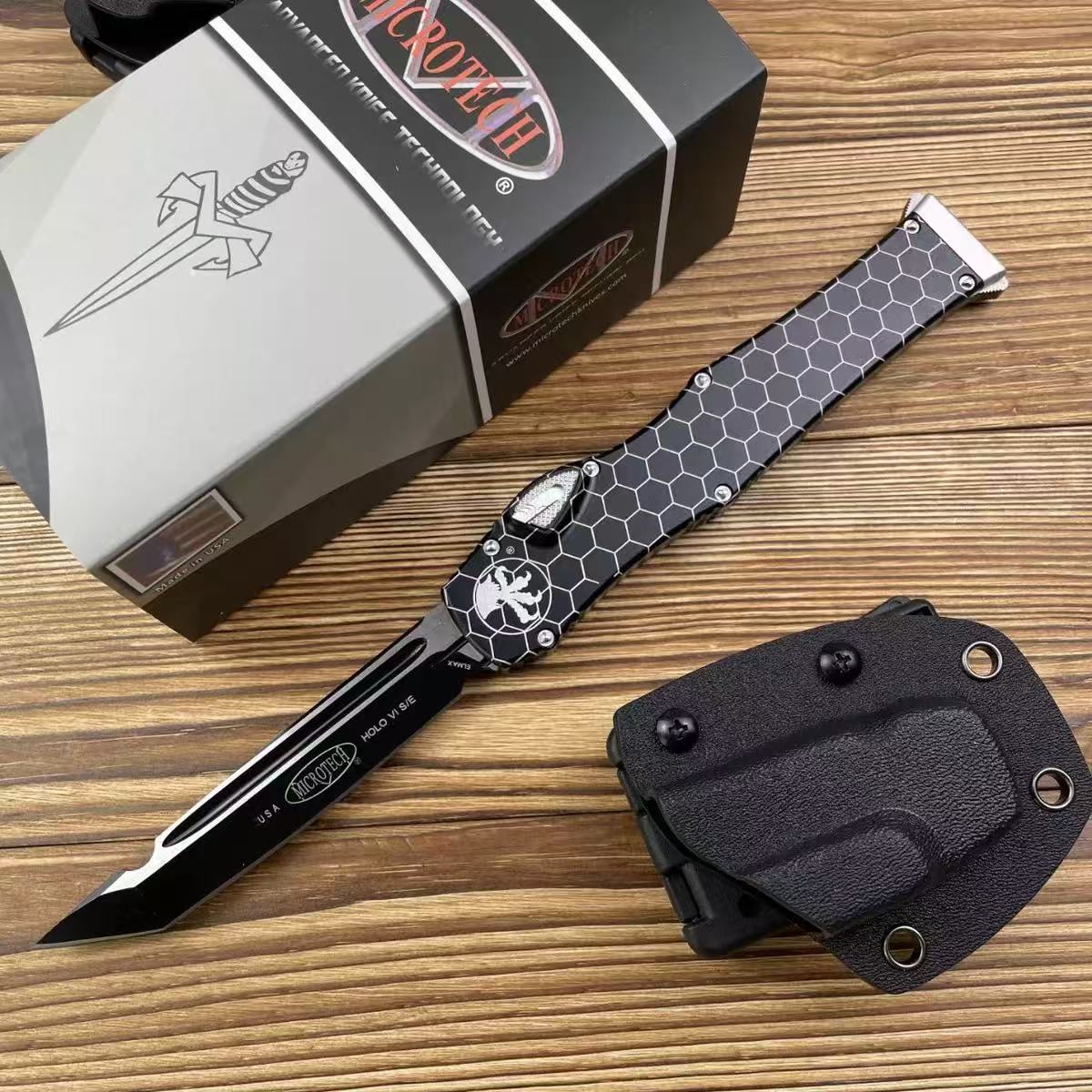 MT Halo VI S/E OTF OT* Automatic Knife-GS07 Honeycomb color Pocket Knives - Tophatter Daily Deals
