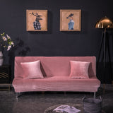 All-inclusive Silver Fox Velvet Armless Folding Sofa Bedspread Jade Pink 0 - Tophatter Daily Deals