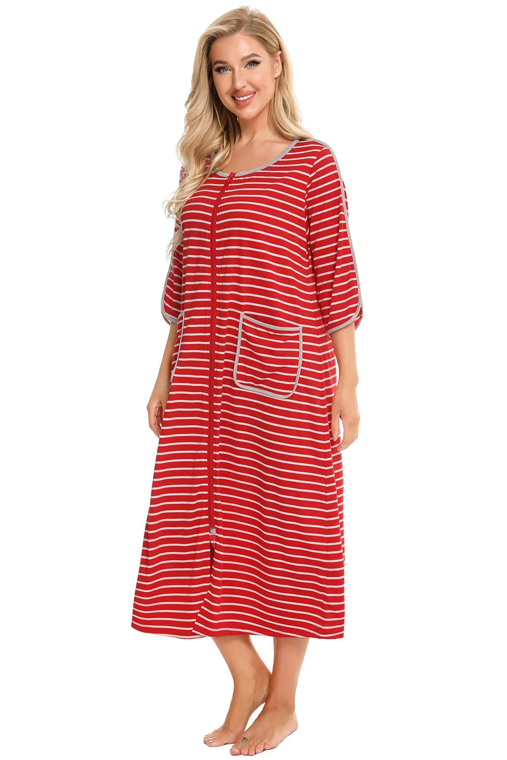 Round Neck Three-Quarter Sleeve Midi Night Dress Sleep Dresses Apparel & Accessories Fast Shipping Free Shipping H#Y HOT DEALS HOME PAGE Lingerie Sleepwear Loungewear New Deals sexy lingerie Ship From Overseas Ship from USA Sleep Sleep Dresses sleepwear Sleepwear & Loungewear USA USA STOCK women lingerie Women's Fashion - Tophatter Daily Deals And Savings