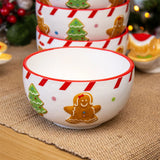 Ceramic Christmas Gingerbread Bowl | Perfect for Snacks, Soups, or Desserts 14cm Bowl - Tophatter Daily Deals