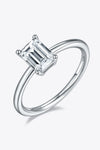 1 Carat Moissanite 925 Sterling Silver Solitaire Ring Rectangle Rings - Tophatter Daily Deals