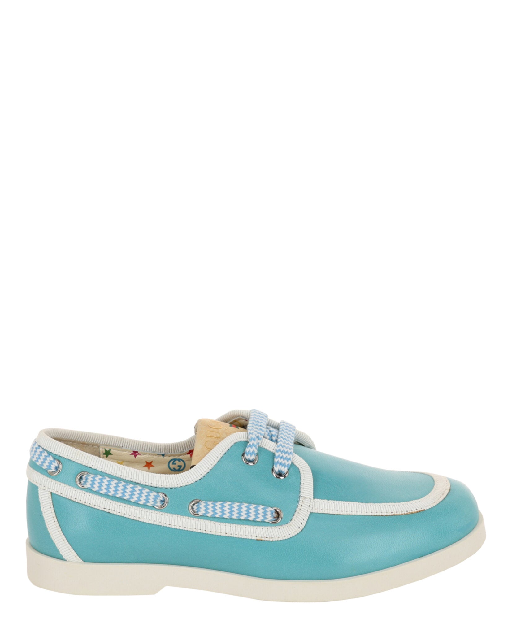 Gucci Leather Boat Shoes Light Blue Footwear - Tophatter Daily Deals