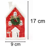 Ceramic Christmas LED House Ornament Santa Stop Here Festive Light-Up Decoration LED Light - Tophatter Daily Deals