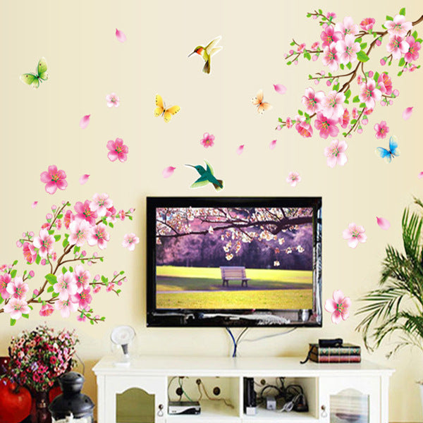 Branch Bird Living Room Glass TV Background Sticker Picture Color 0 - Tophatter Daily Deals
