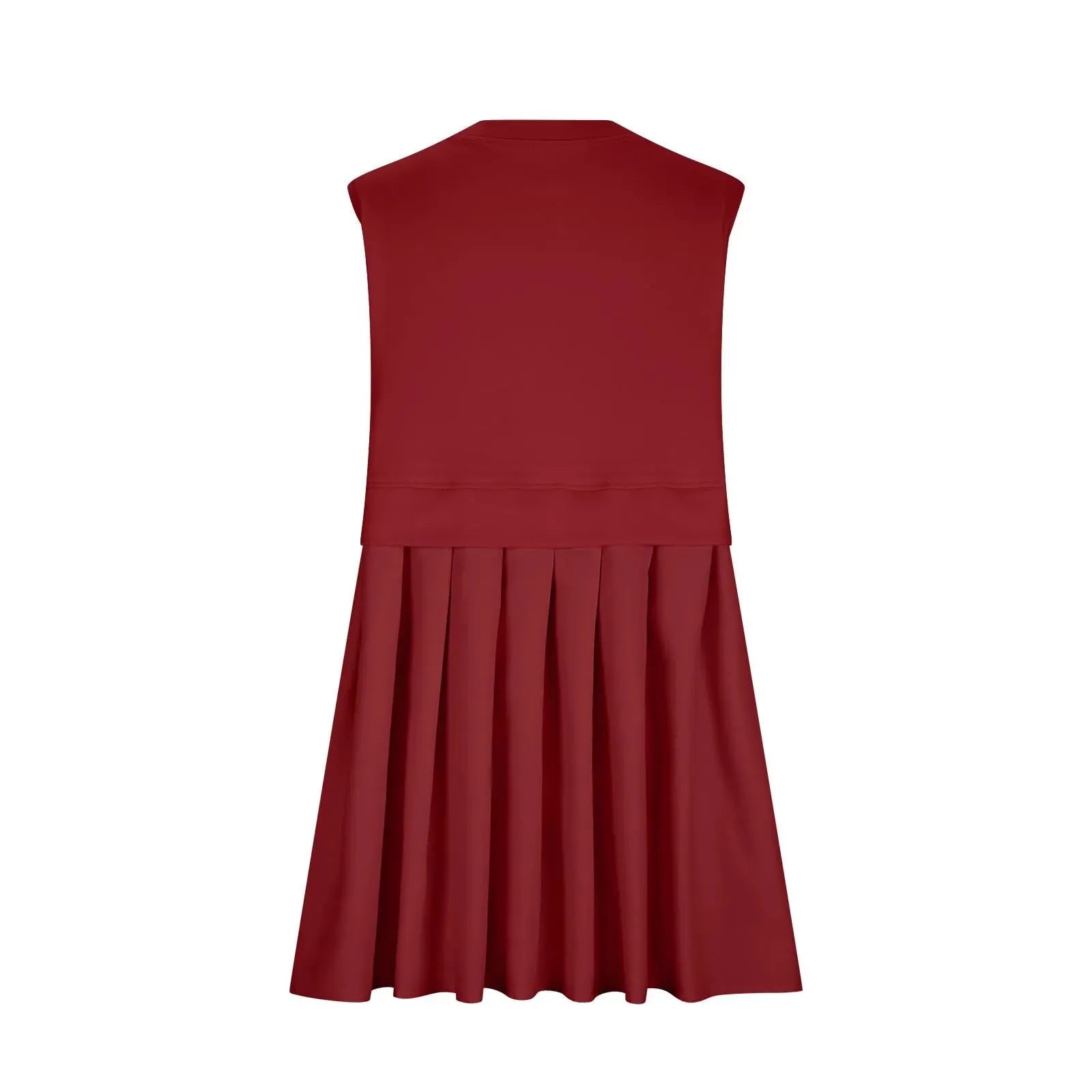 Pleated Round Neck Sleeveless Mini Dress Casual Dresses - Tophatter Daily Deals
