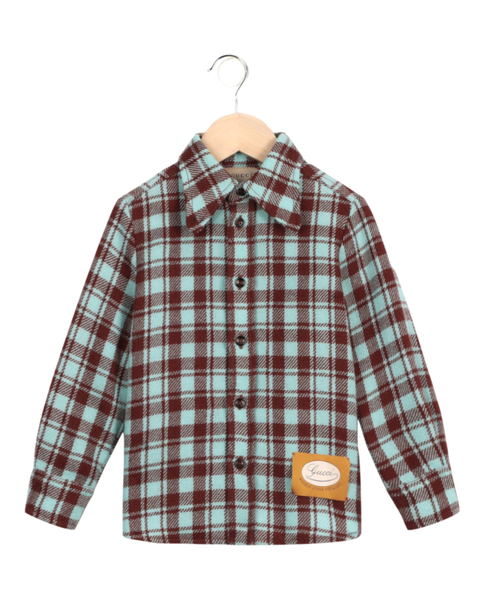 Gucci Check Patterned Wool Shirt Multi Long Sleeves - Tophatter Daily Deals