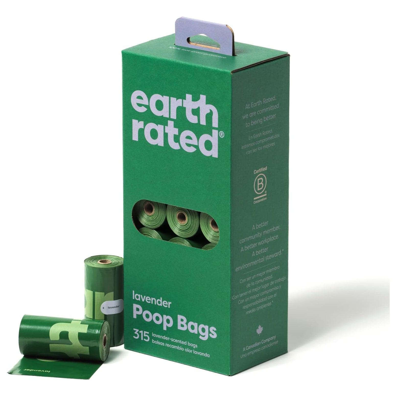 Dog Poo Bag Earth Rated- Poo Bag with Lavender Scented & Unscented Refill Rolls 315Pk Lavender Scented Pet Products - Tophatter Daily Deals