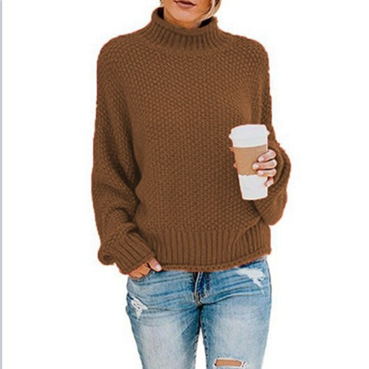 Oversized Women Turtleneck Sweater - Chunky Knit, Winter Brown 3D Changing Face Moving Picture Frame - Tophatter Daily Deals