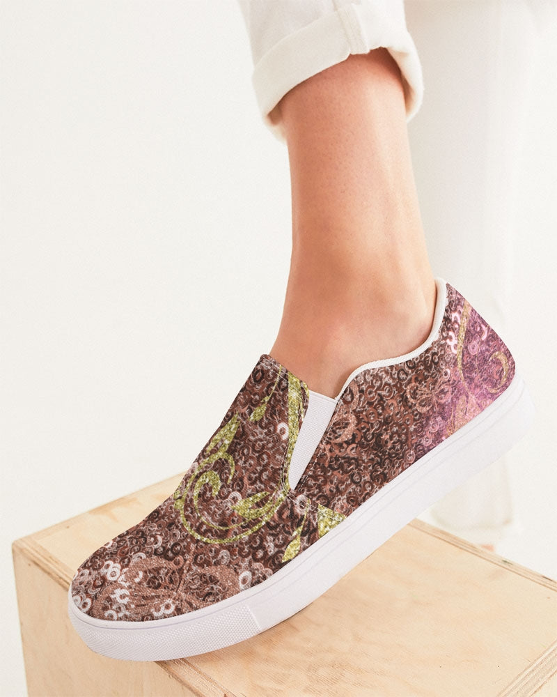 BEAUTIFUL PURPLE GITTER DESIGN CREATED BY FLIPSTYLEZ Women's Slip-On Canvas Shoe Women - Tophatter Daily Deals