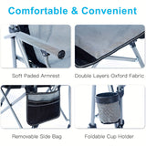 Folding Chair with Cup Holder and Armrests Folding Chairs & Stools - Tophatter Daily Deals