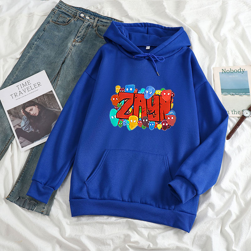 Warm Unisex Hoodie - Oversized, Polyester Fleece, Casual Dark Blue 3D Changing Face Moving Picture Frame - Tophatter Daily Deals