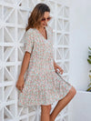 Ditsy Floral V-Neck Mini Dress Casual Dresses - Tophatter Daily Deals