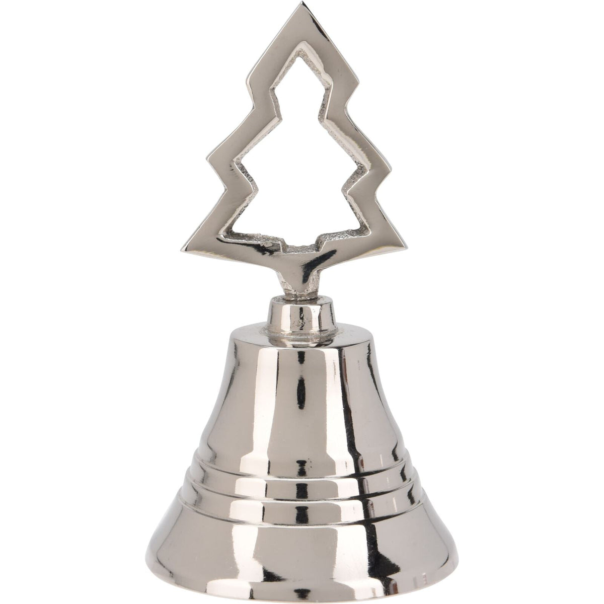 Mini Silver Nickel Christmas Bell | Small Hand Bell Dinner & Service Bell - 10cm Bell - Tophatter Daily Deals