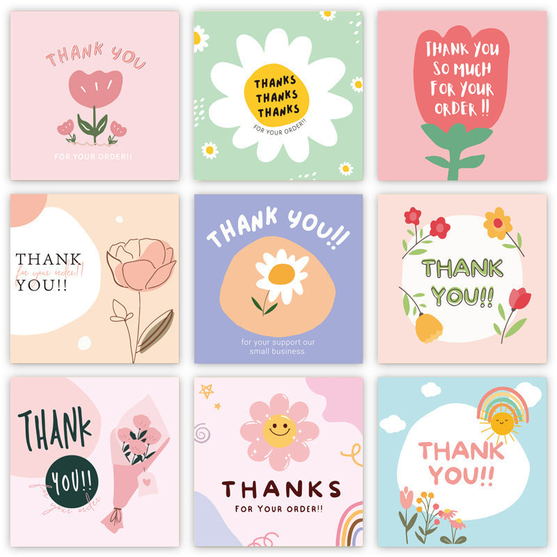 50 PcsPack Square Simple Thank-you Card Coated Paper Business Cards 0 - Tophatter Daily Deals