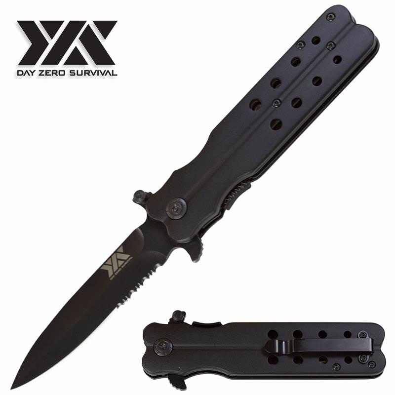 Mock Butterfly Stiletto Style Spring Assisted Open Day Zero Survival Pocket Knife - Tophatter's Army Products & Self Defense Collectible Weapons - Tophatter Daily Deals