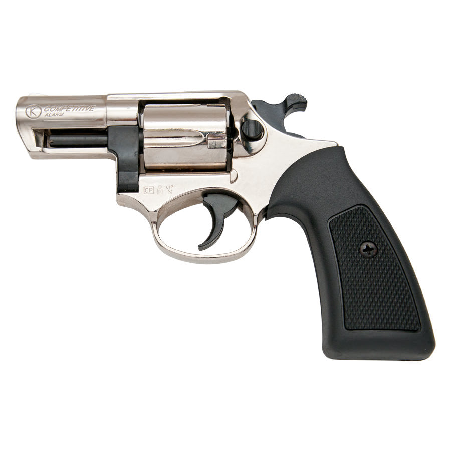 Kimar COMPETITIVE Nickel Finish 9mm Blank Firing Revolver 2 Inch Barrel - Tophatter's Guns'N'Weapons Store - FREE SHIPPING Collectible Weapons - Tophatter Daily Deals