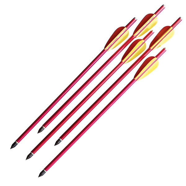 5 Pcs Rifle Crossbow Bolts 14 Inch Red Aluminum Hunting Arrows - Tophatter's Guns'N'Weapons Store - FREE SHIPPING Collectible Weapons - Tophatter Daily Deals