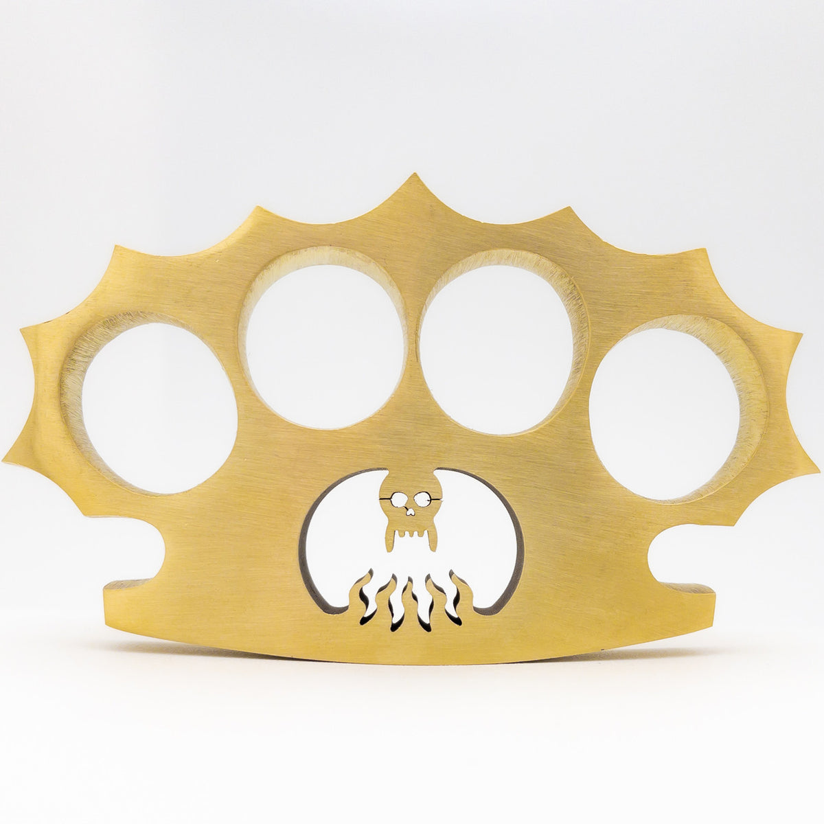 Pure Brass Demonic Skull Knuckle Paper Weight - Tophatter's Guns'N'Weapons Store Collectible Weapons - Tophatter Daily Deals