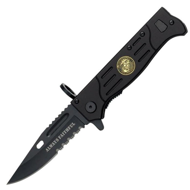" Always Faithful " Military Bayonet Style Spring Assisted Knife Collectible Weapons - Tophatter Daily Deals