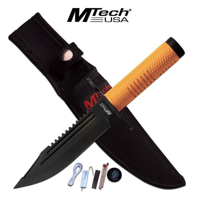 Mtech USA Fixed Blade Stealth Survival Knife Tennis Racket Handle Orange - TOPHATTER'S ARMORY DEALS Collectible Weapons - Tophatter Daily Deals