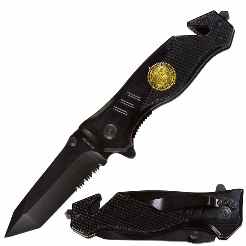 Military Spring Assisted Open Tanto Rescue Folding Knife - Tophatter's Guns'N'Weapons Store Collectible Weapons - Tophatter Daily Deals