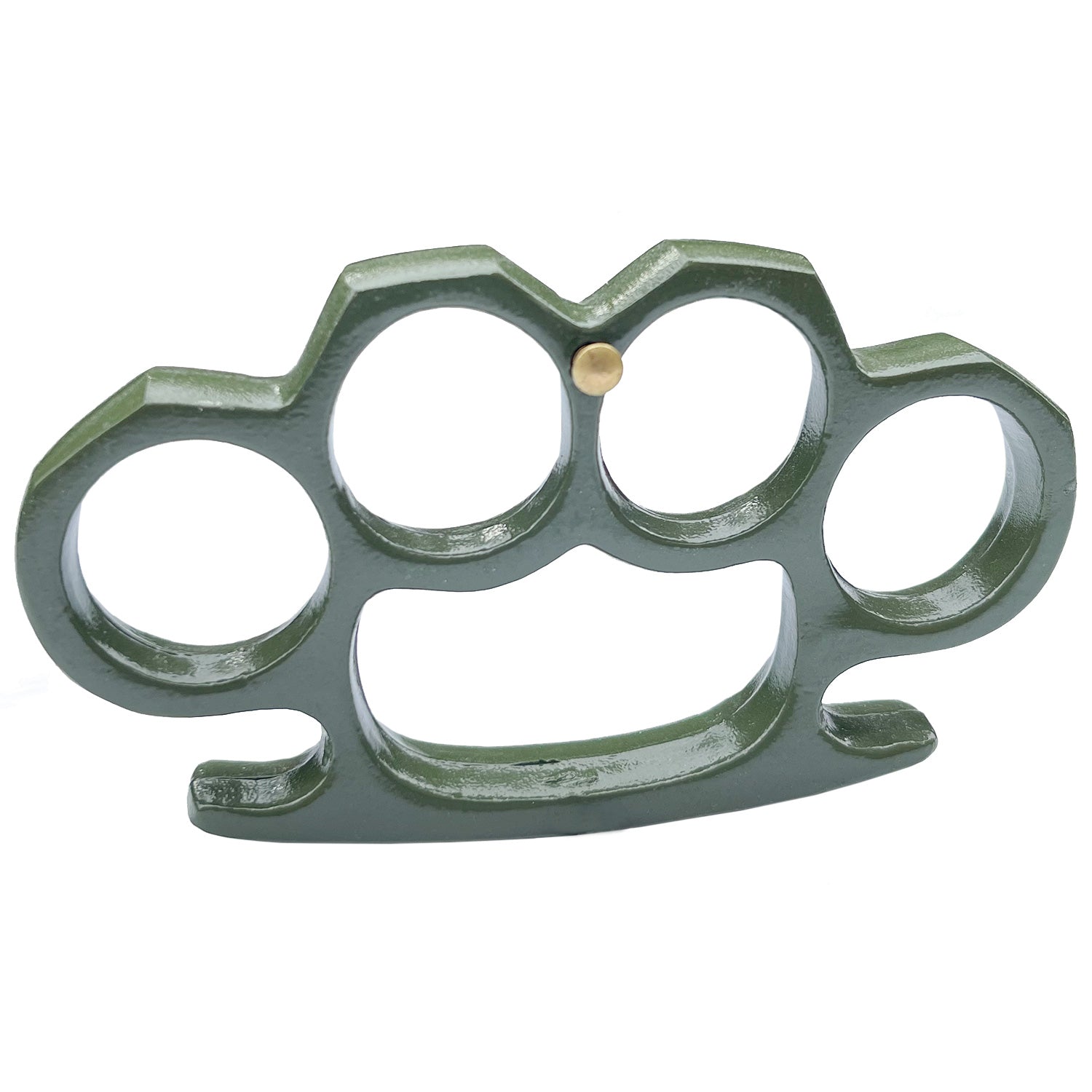 Solid Steel Heavy Duty Knuckle Duster Belt Buckle Paperweight Green - Tophatter's Guns'N'Weapons Store Collectible Weapons - Tophatter Daily Deals