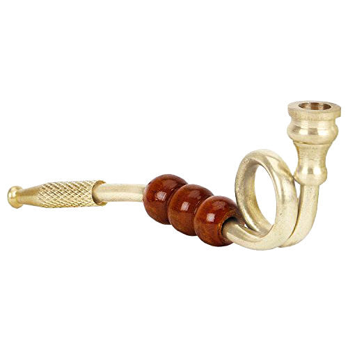 Tobacco Smoking Pipe Brass Wood Unique Decorative Collectible - Tophatter's Inc. Weapons Store Online Collectible Weapons - Tophatter Daily Deals