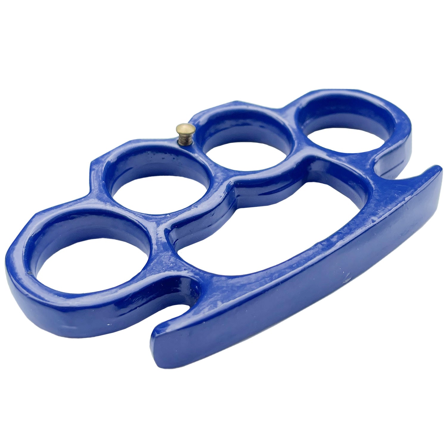 Solid Steel Knuckle Duster Belt Buckle Paperweight Blue Collectible Weapons - Tophatter Daily Deals
