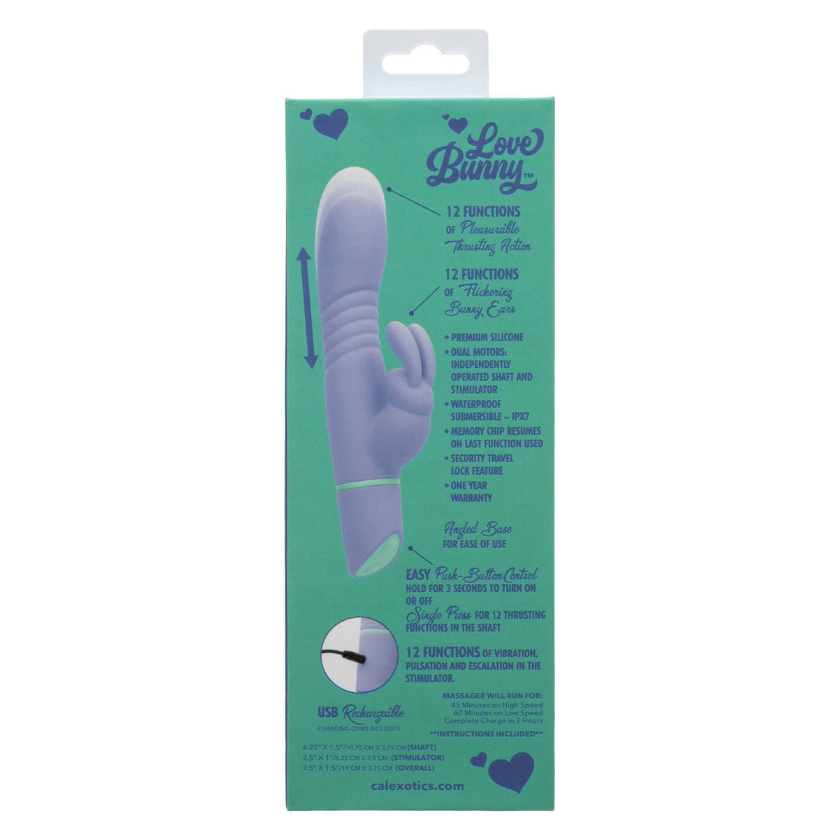 Love Bunny Thrusting Bunny (Purple) – Dual Stimulator Vibrator > Vibrators > Ladies > Rabbit - Tophatter Daily Deals