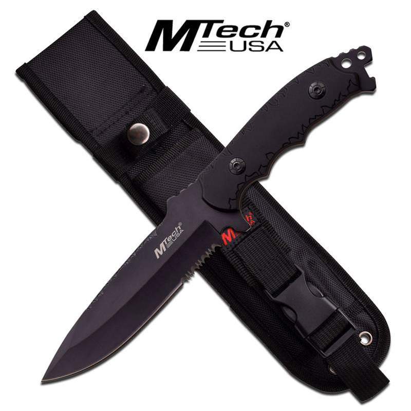 MTech Black Fixed Blade Hunting Knife Tactical Combat Outdoor Bowie - Tophatter's Guns'N'Weapons Store Collectible Weapons - Tophatter Daily Deals