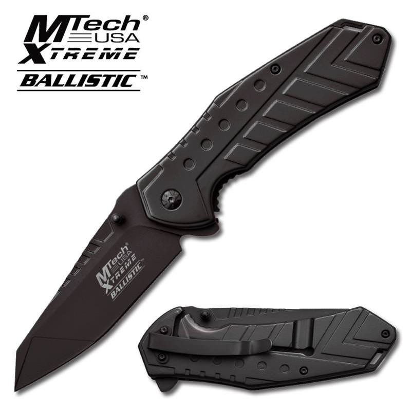 Mtech Extreme All Black Spring Assisted Pocket Knife - TOPHATTER'S ARMORY DEALS Collectible Weapons - Tophatter Daily Deals