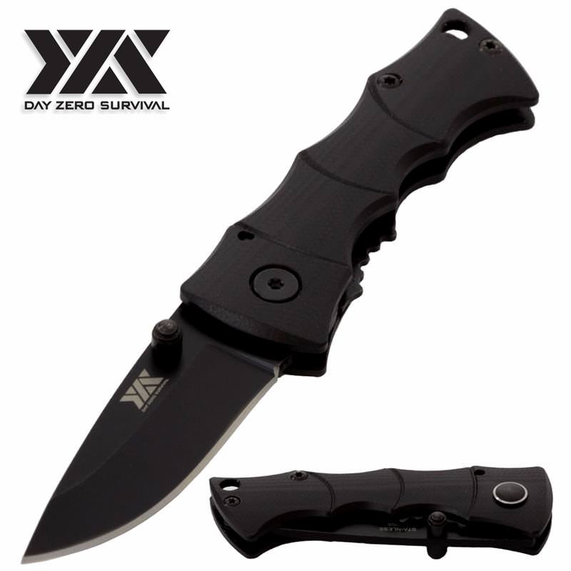 Day Zero Survival 5 Inch Overall EDC Mini Pocket Knife G10 Handle Collectible Weapons - Tophatter Daily Deals