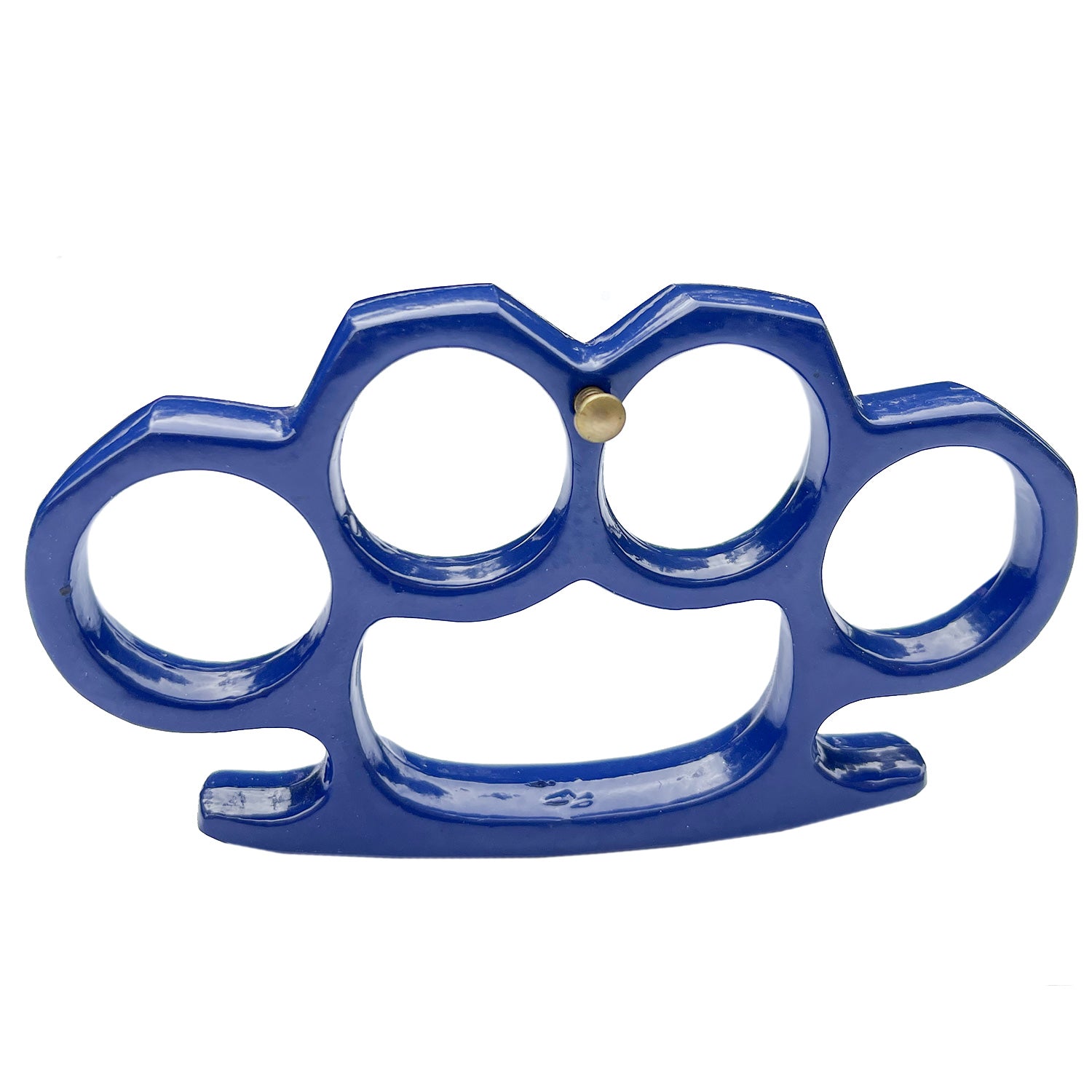 Solid Steel Heavy Duty Knuckle Duster Belt Buckle Paperweight Blue Collectible Weapons - Tophatter Daily Deals