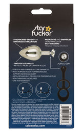 Star Fucker XL Teardrop Plug Black Silicone and Silver Metal Dual Enhancer with Sparkling Gem Accent > Anal Range > Prostate Plugs - Tophatter Daily Deals