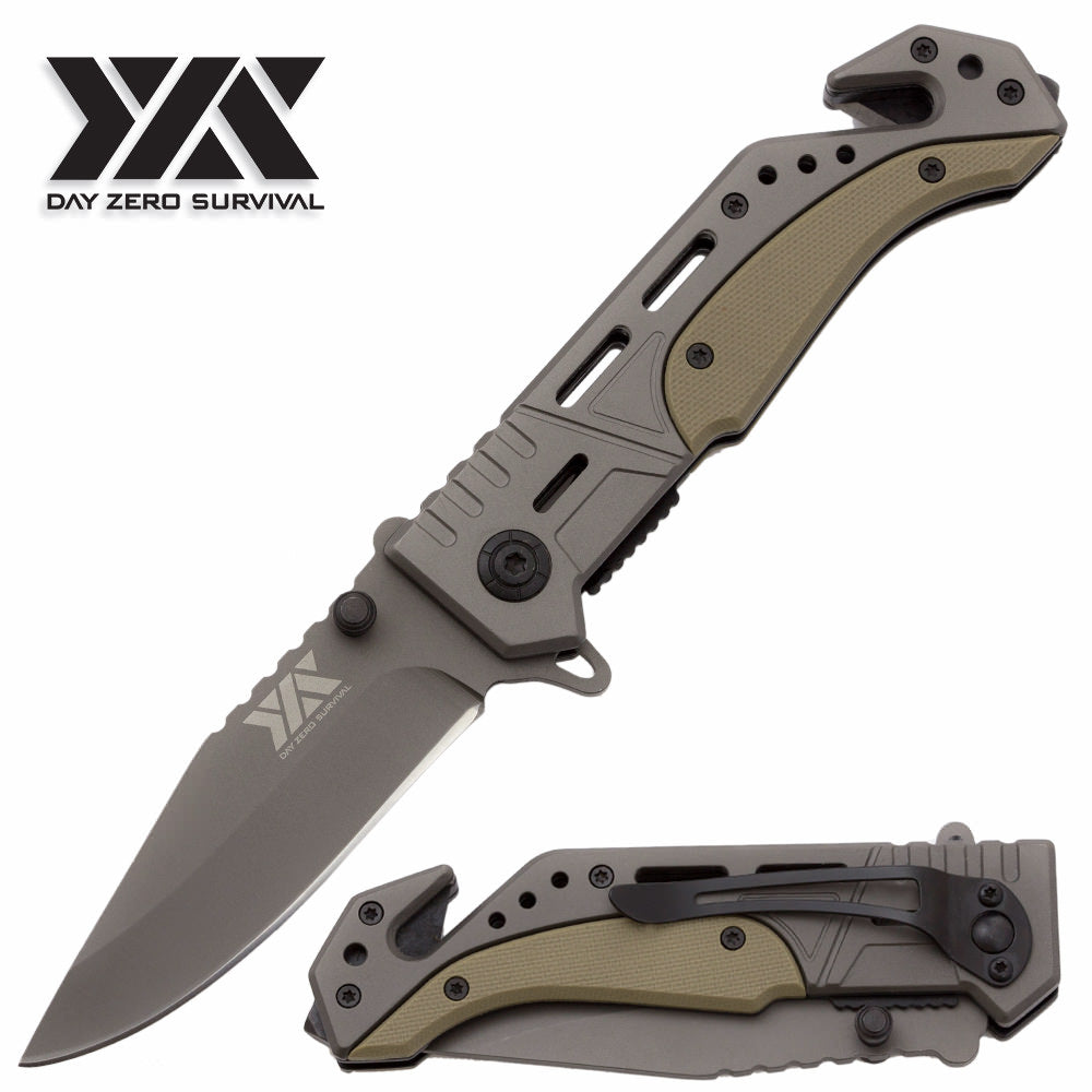 DZS Pocket Folding Knife Rescue Tactical EDC G10 Handle - TOPHATTER'S ARMORY DEALS Collectible Weapons - Tophatter Daily Deals