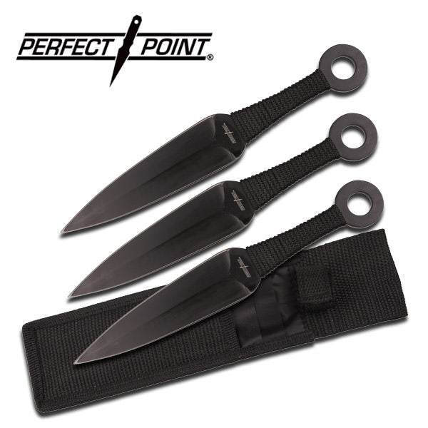 3 Pcs Kunai Throwing Knives Set With Sheath - 9 Inches Overall - TOPHATTER'S ARMORY DEALS Collectible Weapons - Tophatter Daily Deals