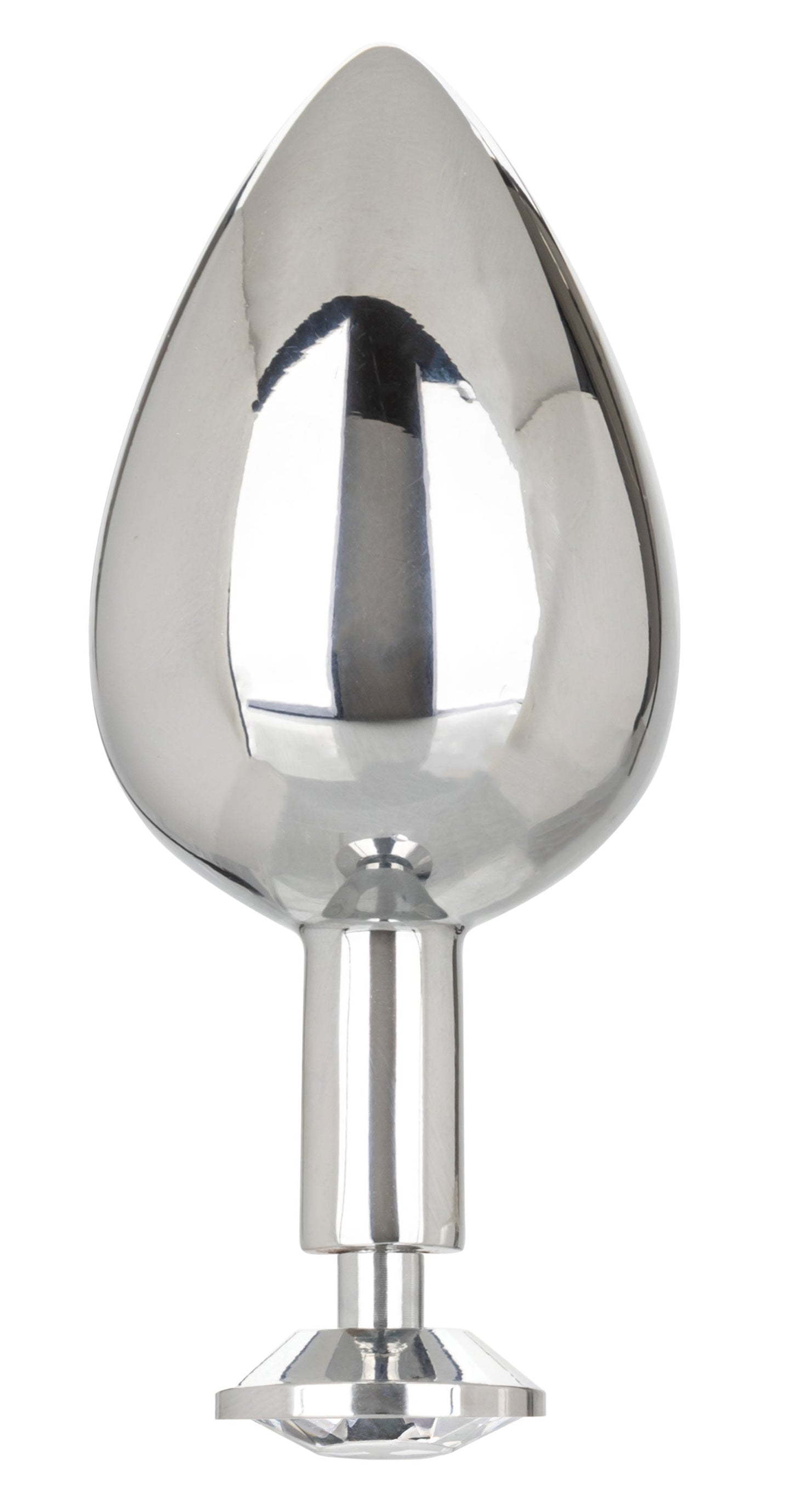 Star Fucker XL Teardrop Plug Black Silicone and Silver Metal Dual Enhancer with Sparkling Gem Accent > Anal Range > Prostate Plugs - Tophatter Daily Deals