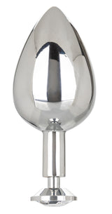 Star Fucker XL Teardrop Plug Black Silicone and Silver Metal Dual Enhancer with Sparkling Gem Accent > Anal Range > Prostate Plugs - Tophatter Daily Deals
