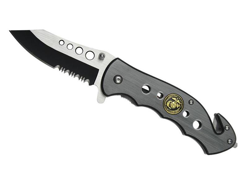 Military Rescue Folder Spring Assist Knife Two Tone Blade - Tophatter's Inc. Weapons Store Online Collectible Weapons - Tophatter Daily Deals