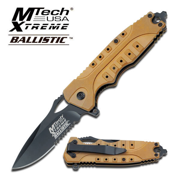 Tactical Assisted Opening Knife With Orange G10 Handle - TOPHATTER'S ARMORY DEALS Collectible Weapons - Tophatter Daily Deals